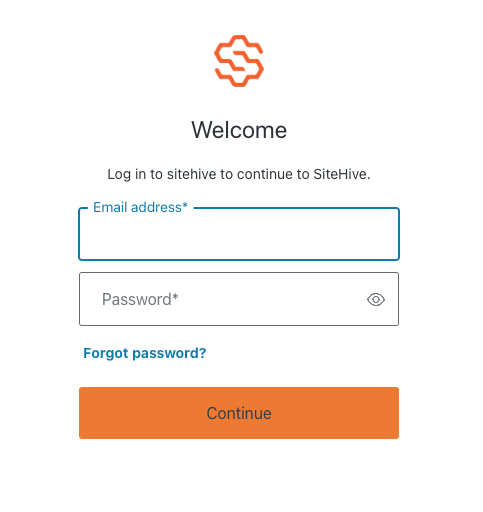 The SiteHive Enviro login screen on a phone.